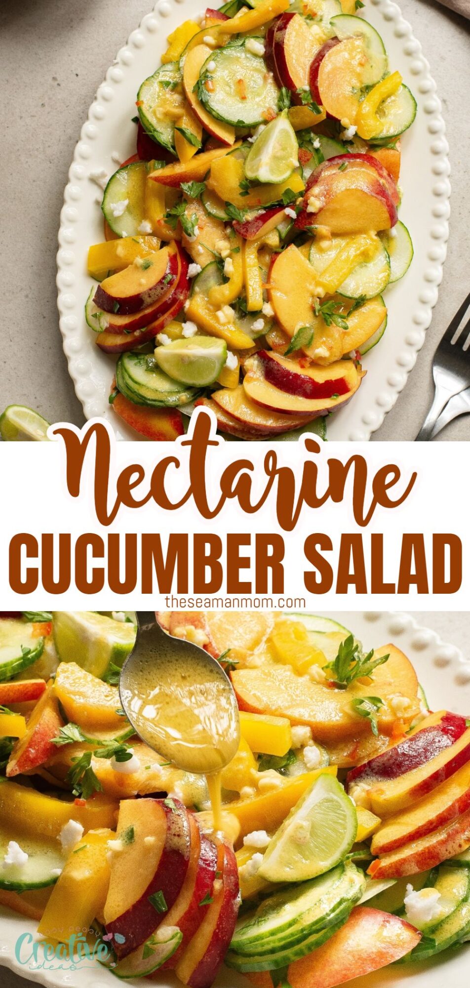 A refreshing plate of sliced peaches and cucumbers with a flavorful dressing. A burst of energy and vitamins to keep you going! Perfect for any time of day, whether you need a vibrant start, a mid-day refresh, or a light, wholesome meal. Customize it to your liking or dietary needs. Enjoy!