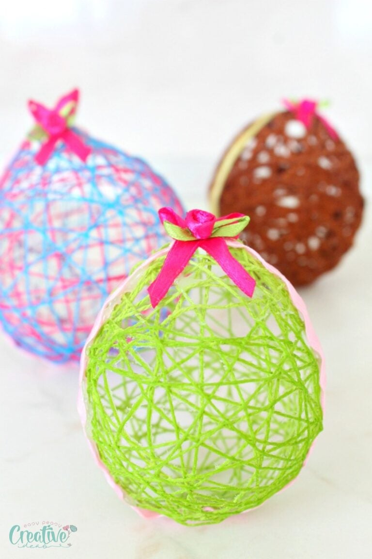 Get crafty this Easter with stunning string eggs! 🎨🐰 Create a personalized touch for your decorations and enjoy a fun DIY project