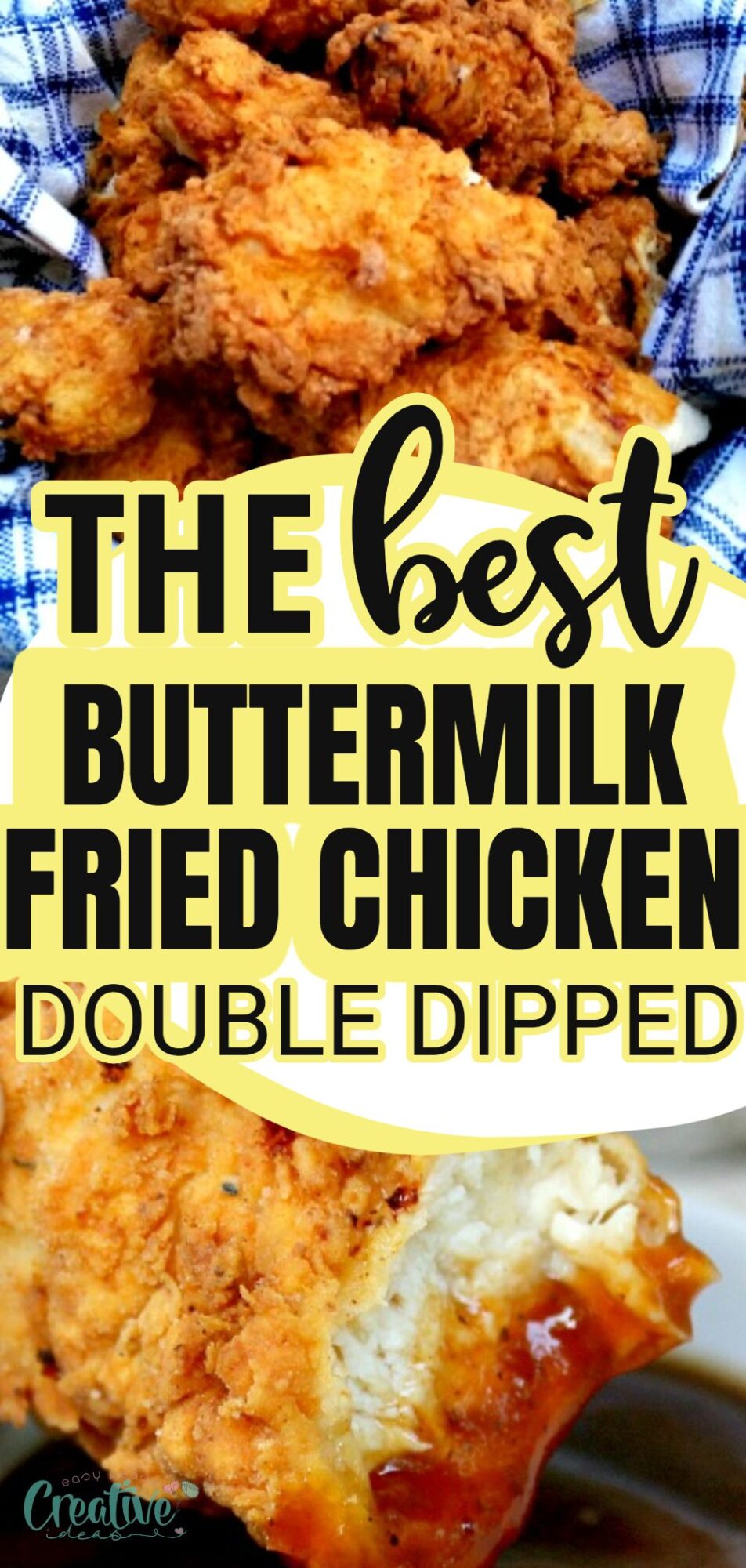Deliciously buttermilk fried chicken, double dipped for extra flavor and crispiness. Perfect for potlucks and BBQs, everyone will love it! Try the recipe now!