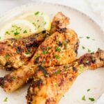 Delicious air fried easy chicken drumsticks, a flavorful and easy comfort food favorite.