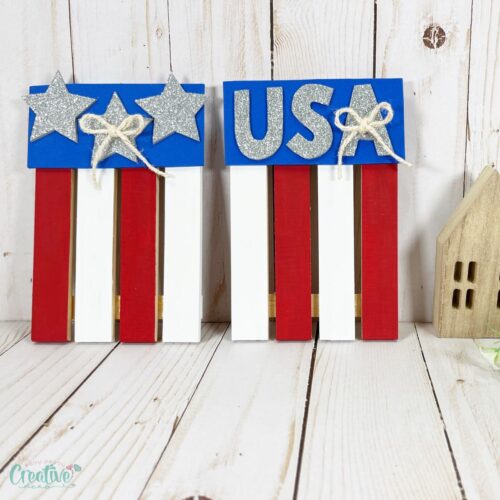 DIY American Flag Coasters with Mini Pallets - Easy Peasy Creative Ideas