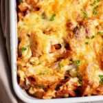 Enjoy the ultimate comfort food with a creamy baked pasta loaded with veggies, ham, and melted cheese.