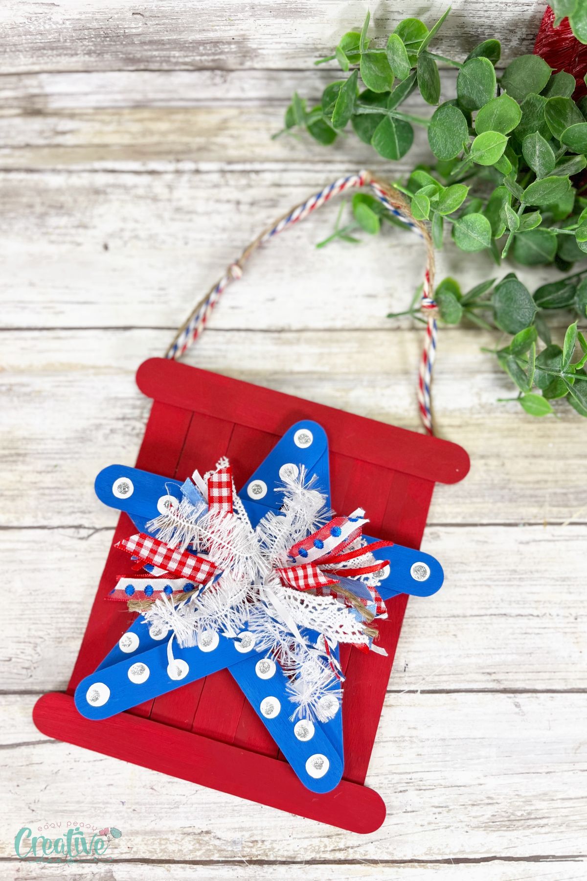 This simple, inexpensive DIY 4th of July star is fun and versatile, perfect for adding a patriotic touch to your home décor or as a handmade gift.