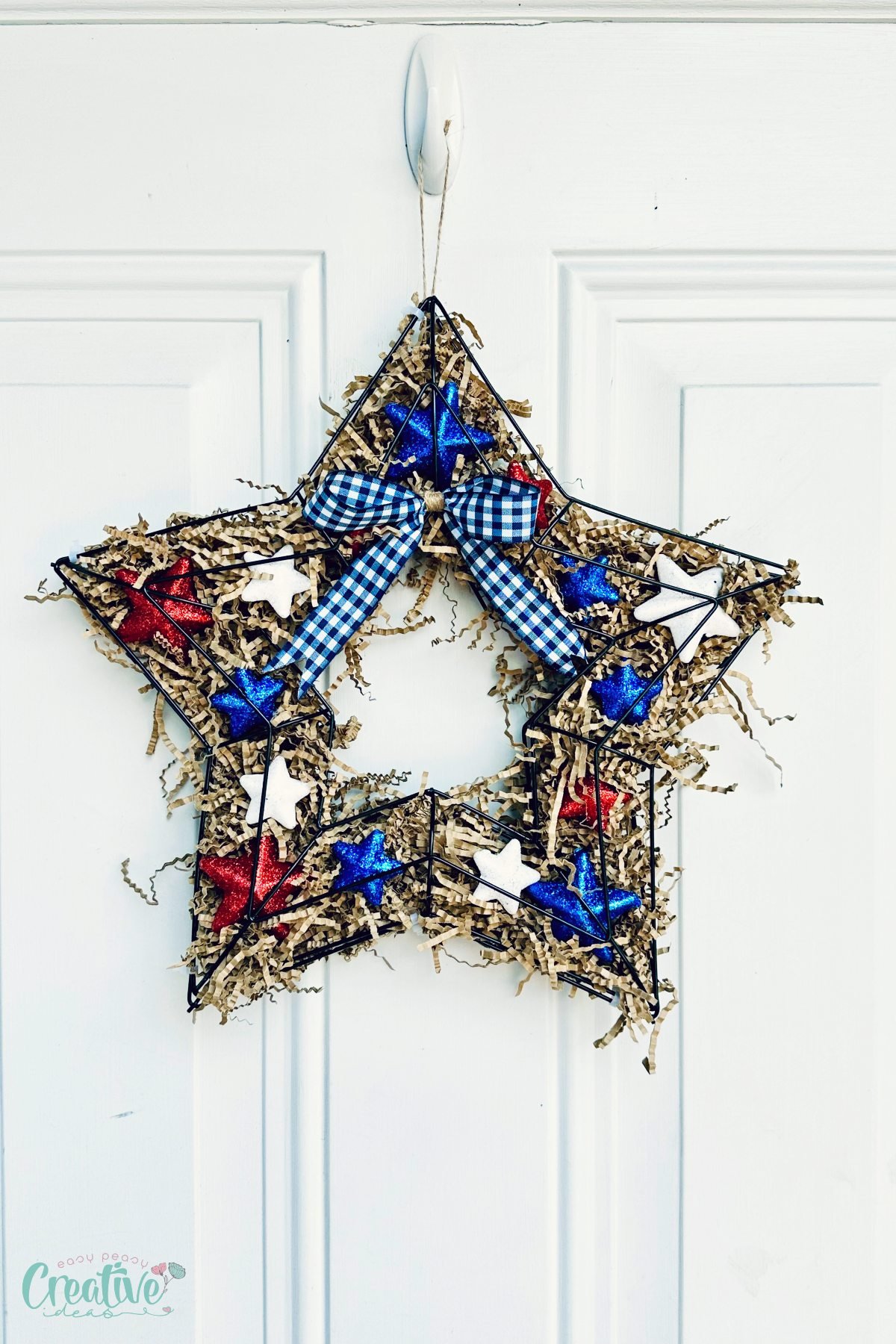 Star shaped DIY patriotic wreath