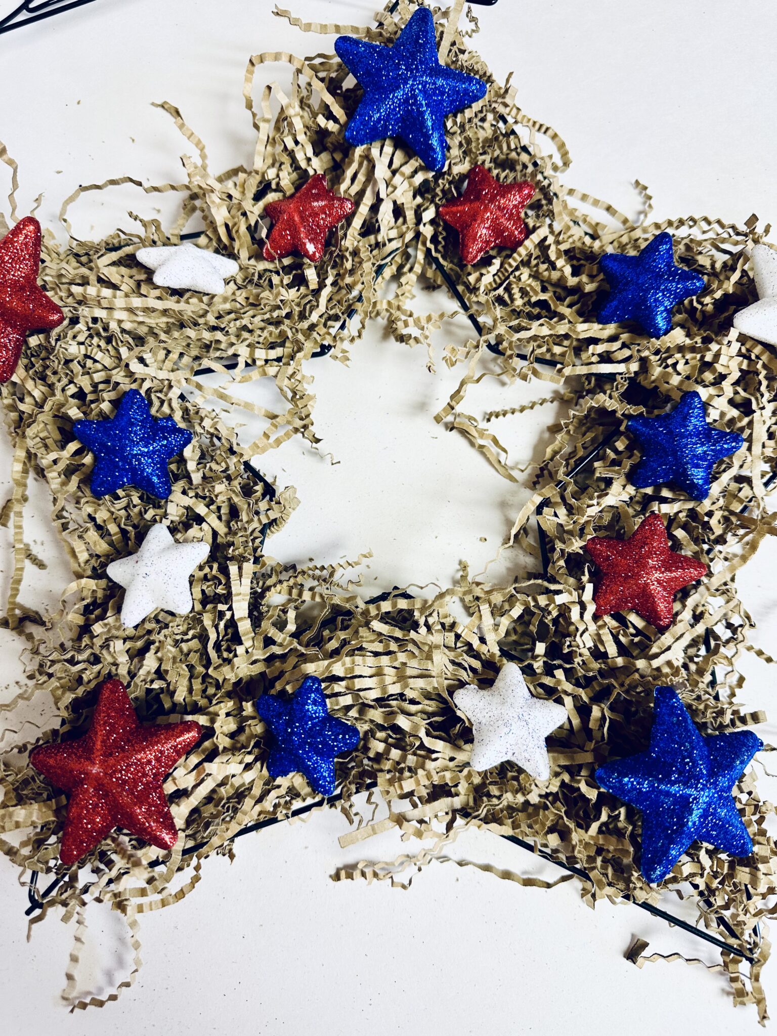 Star Shaped DIY Patriotic Wreath - Easy Peasy Creative Ideas