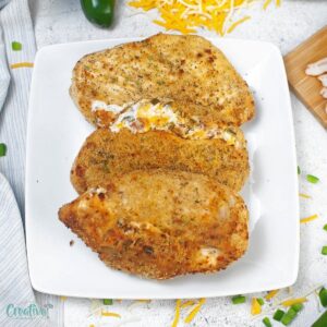 Jalapeno popper stuffed chicken is a delicious combination of flavors.