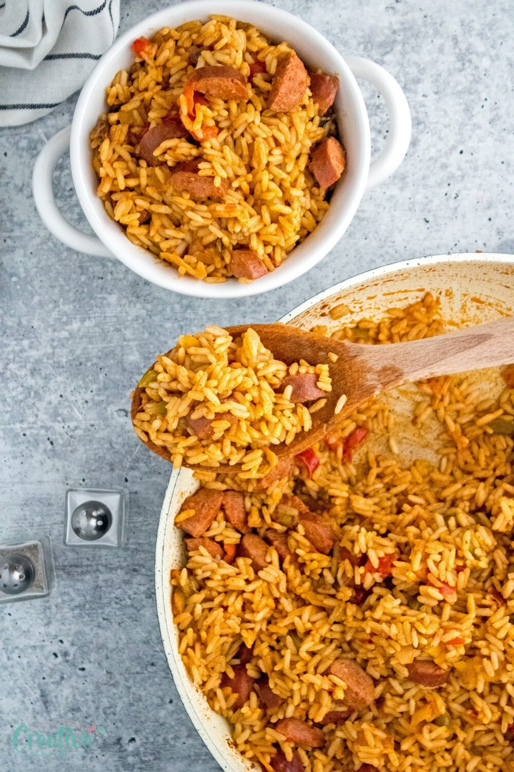 This sausage skillet with rice is a winner because it's easy to prepare, requires minimal clean-up, and is loaded with protein and vegetables.