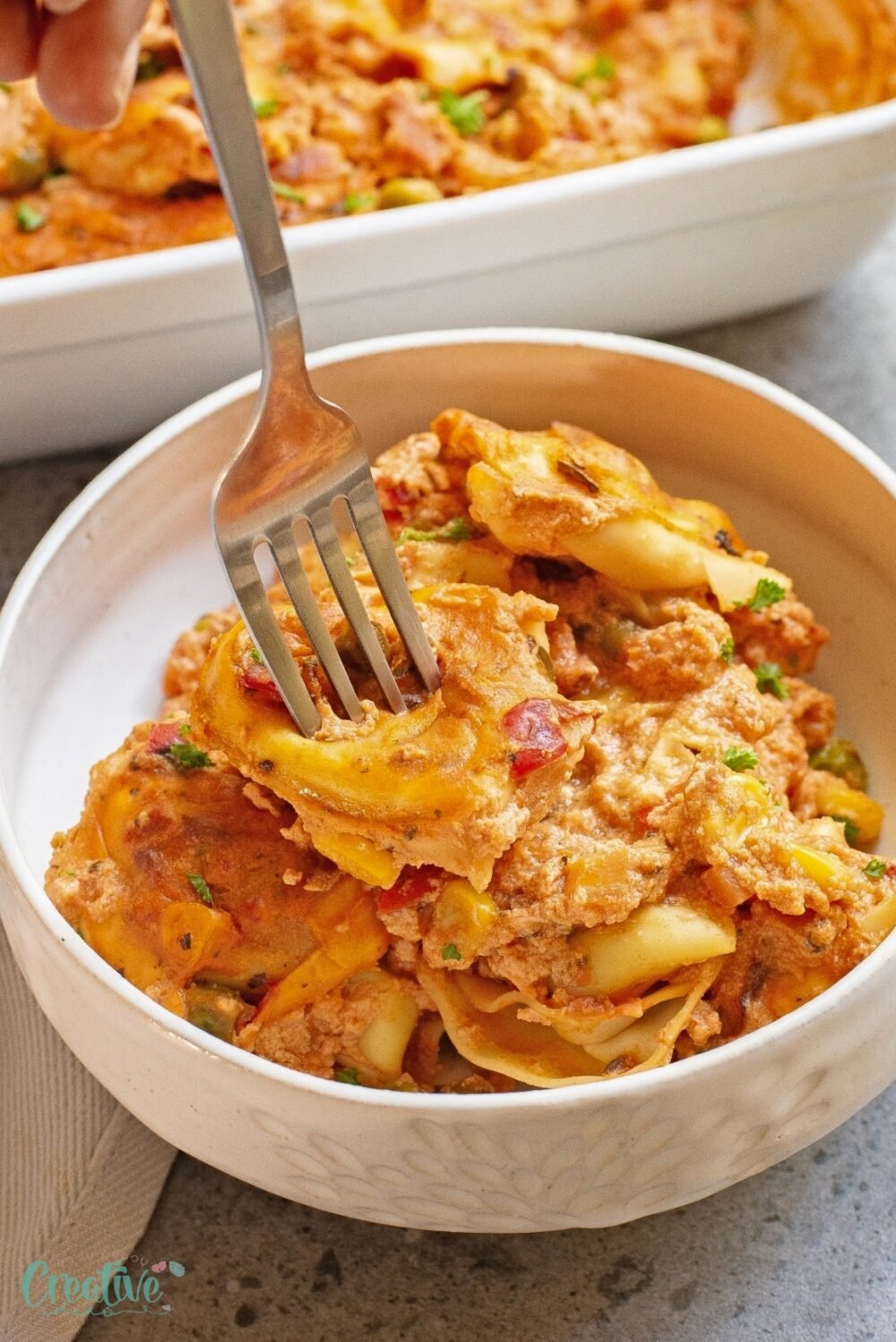 This baked tortellini casserole will be your go-to-recipes when craving comfort food but feel too guilty to indulge in recipes that are full of fats, high cholesterol and calories.