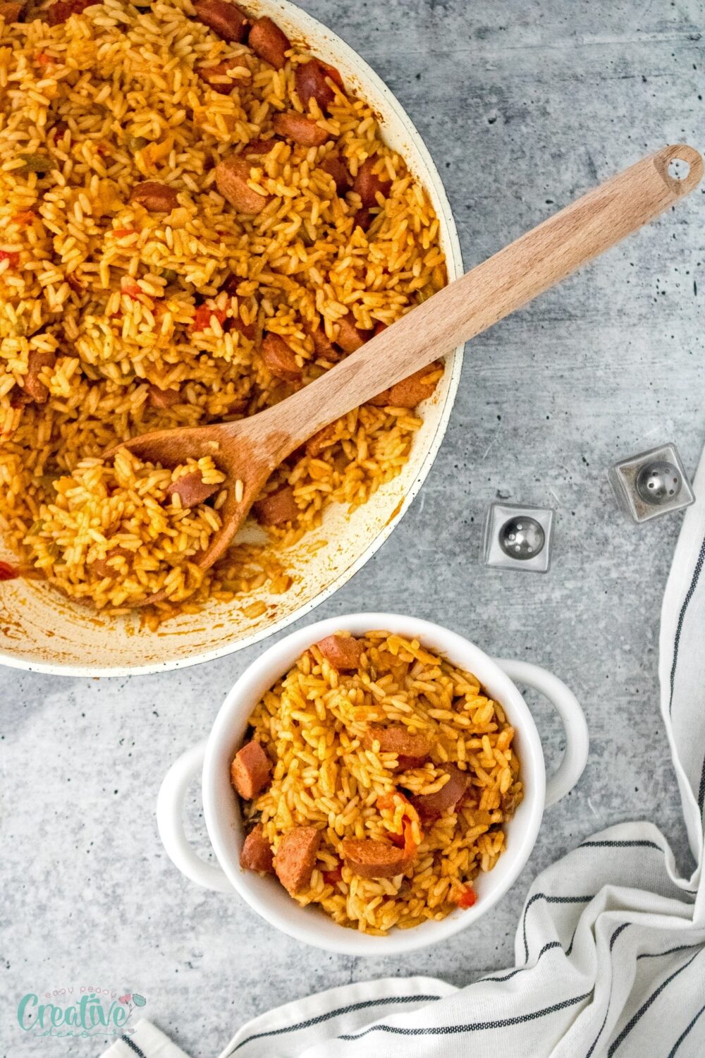 The sausage pepper and rice skillet is a quick and delicious one-pan meal that's perfect for busy weeknights.