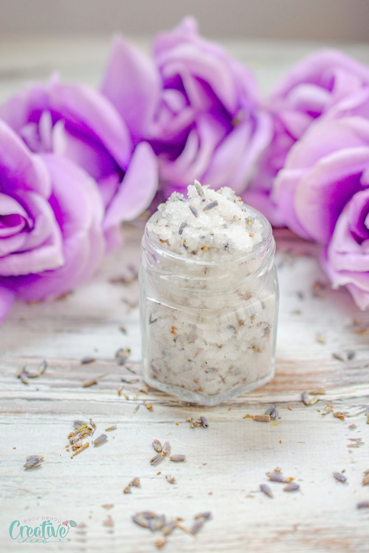 Homemade lavender lip scrub