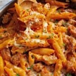 The combination of savory pork with pasta creates a fulfilling dish perfect for any occasion.