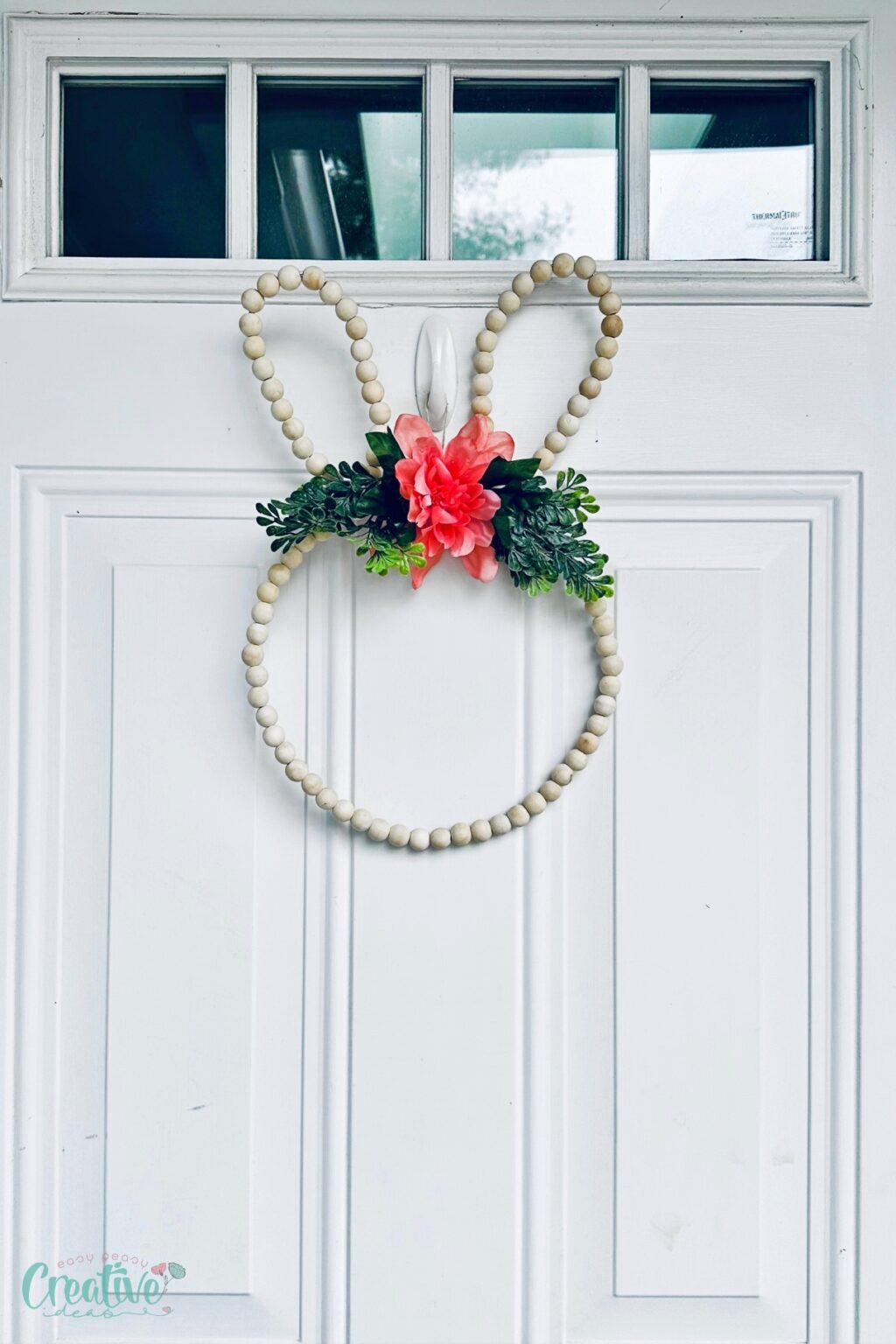 Primitive Rabbit Wreath Charming Beaded Bunny Wreath to DIY this Easter - Easy Peasy Creative Ideas