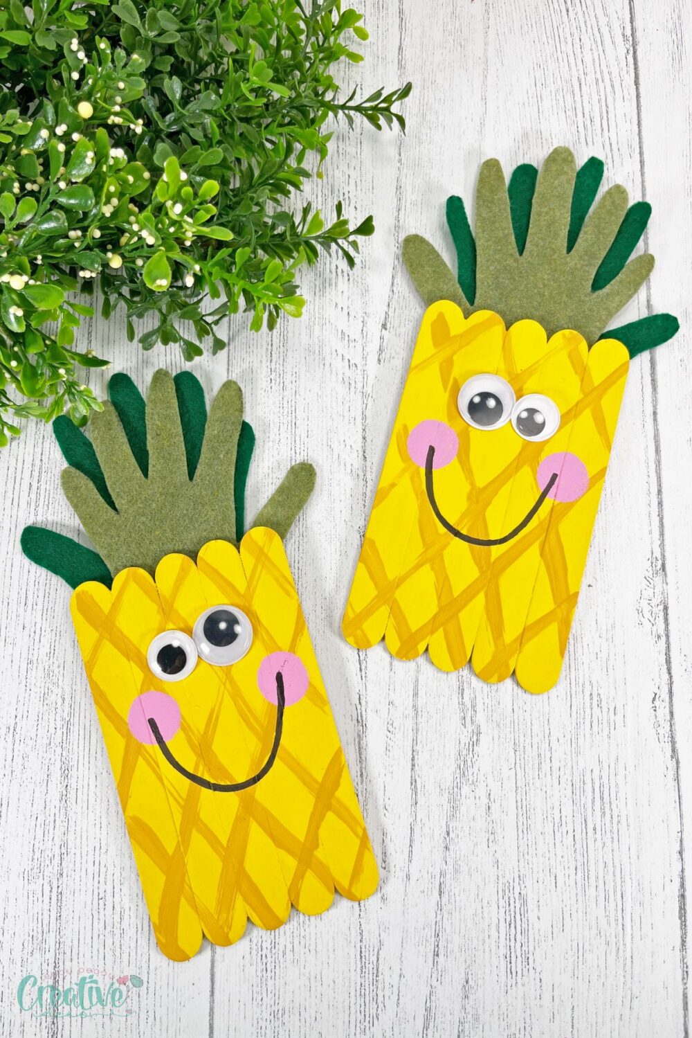 This craft sticks pineapple is the perfect activity for kids and adults alike!