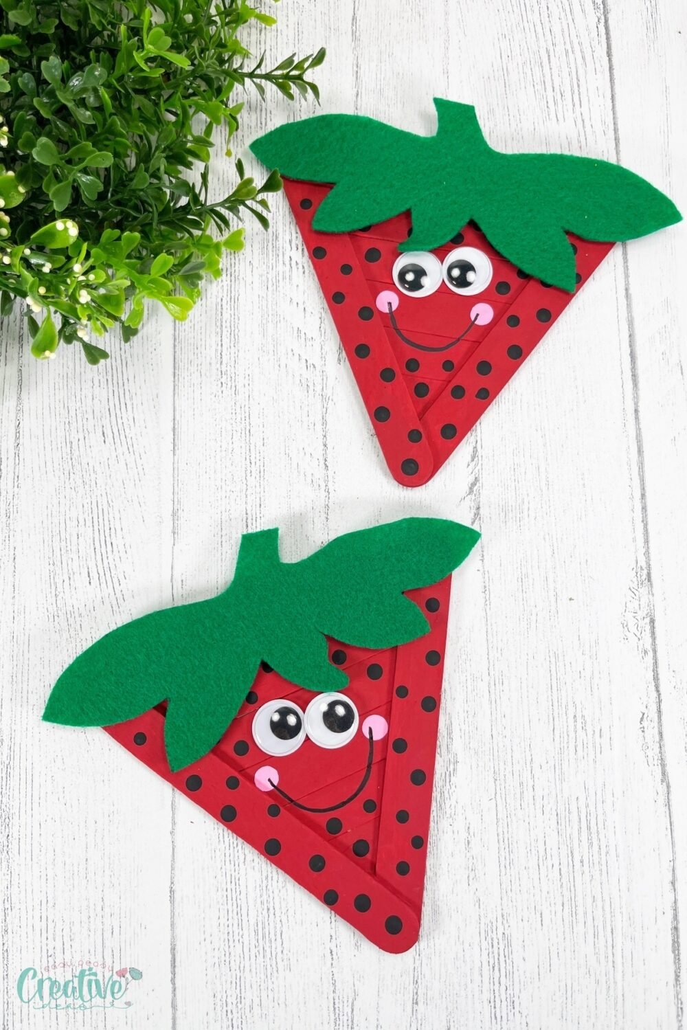 This craft sticks strawberry project is perfect for all ages!