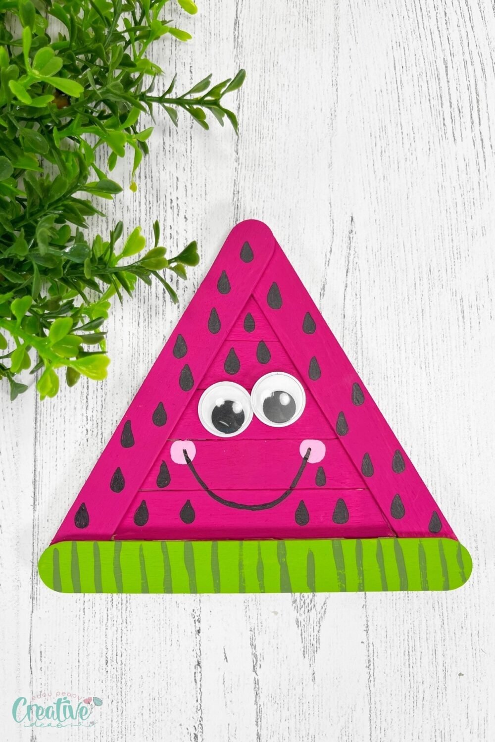 This craft sticks watermelon is one of my favorite summer crafts.
