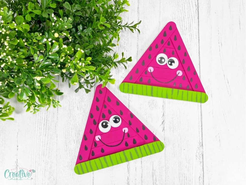Create a fun and easy craft sticks watermelon this summer!